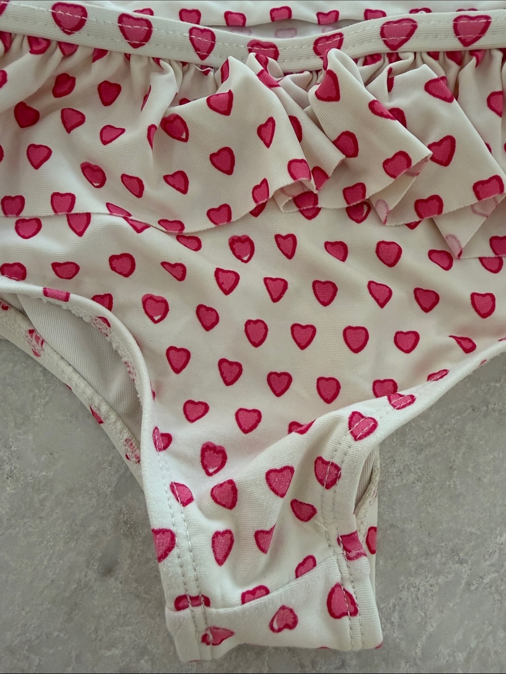 Roller Rabbit White and Pink Heart Rash Guard Bikini Set - Picture 6 of 6
